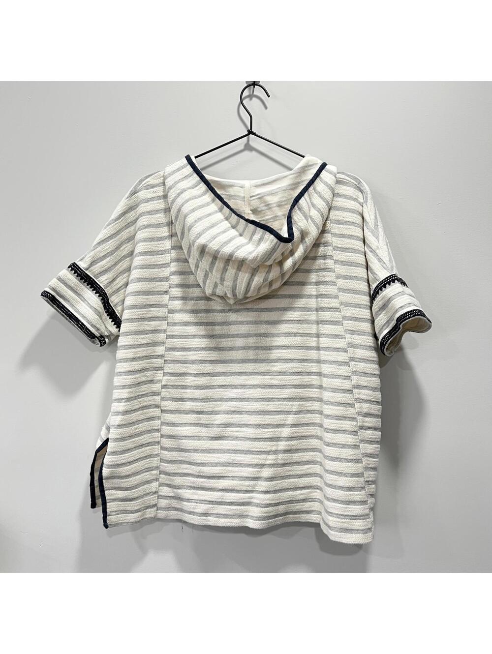 Madewell Elise Embroidered Striped Hoodie Top - Picture 4 of 5